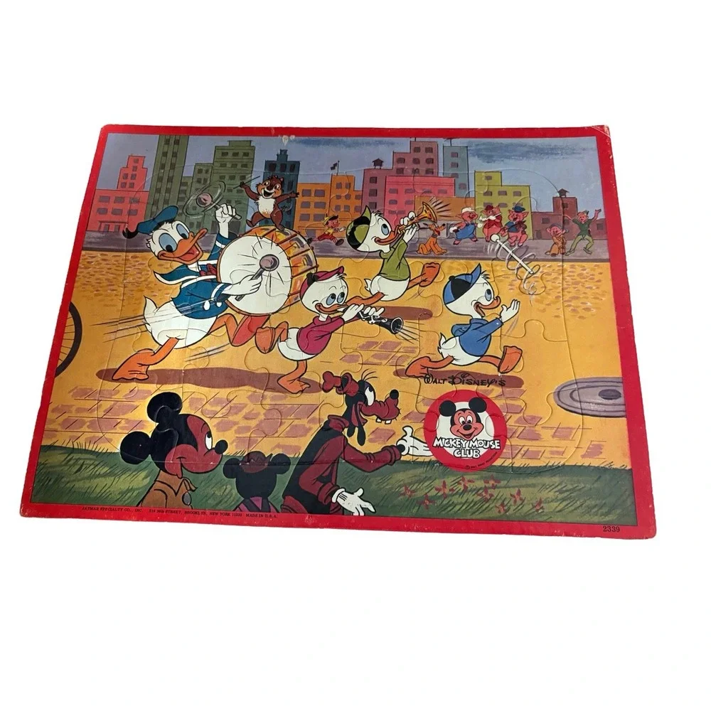 Vintage Walt Disney's Mickey Mouse Club Puzzles by JAYMAR Parade Band Retro 60's